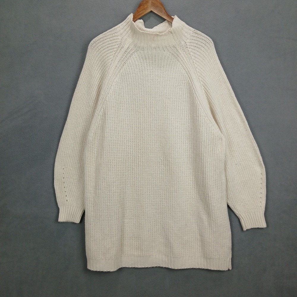 BB Dakota Steve Madden Sweater Dress Women's Small Cream Chunky Knit Mock Neck